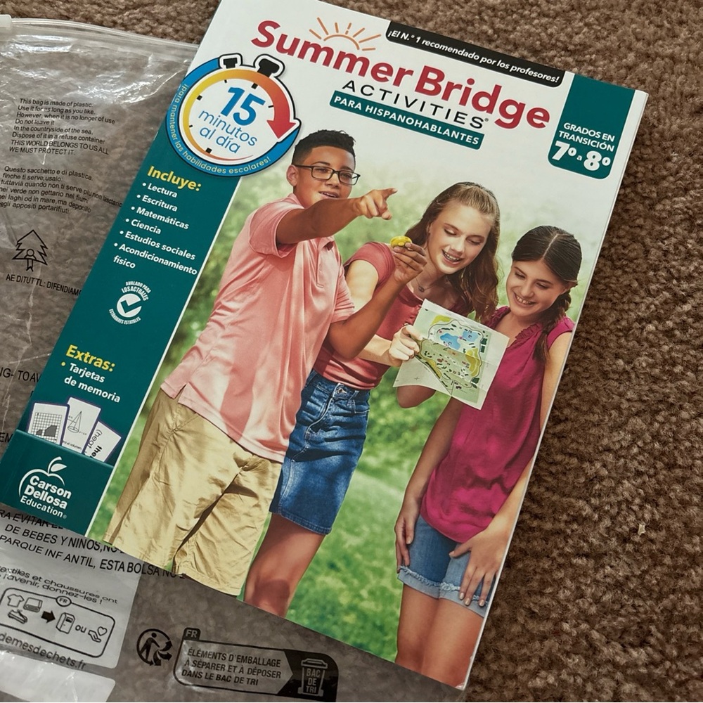 NEW Spanish Version: Summer Bridge Activities Grades 7 to 8 Grade